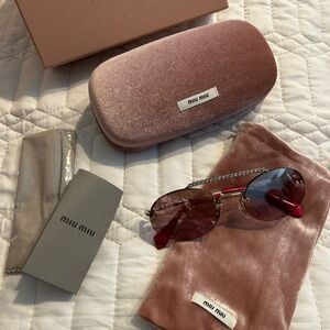 Miu Miu Red and Gold Sunglasses